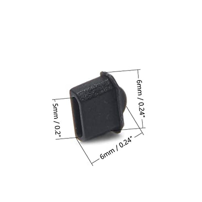 20Pcs Micro HDMI Anti Dust Cover Plugs Silicone Protector Stopper Cap Black for Female Port Black for TV, Computer,WuJuntool