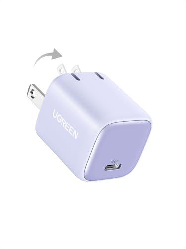 UGREEN 30W USB C Charger, Nexode Foldable GaN PPS Compact Fast Wall Charger Block, USB-C Power Adapter for iPhone 17/16/15/14, Galaxy S25/S24/S23, Pixel 9/8/7, MacBook Air, iPad(Purple) - color: Purple