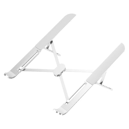 Multiple Angled Laptop Stand with Alloys Construction and Silicone Grips for Secure Placement and Viewing Foldable Laptop Stand - color: Silver