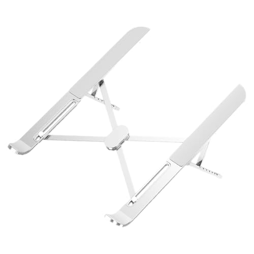 Multiple Angled Laptop Stand with Alloys Construction and Silicone Grips for Secure Placement and Viewing Foldable Laptop Stand - color: Silver