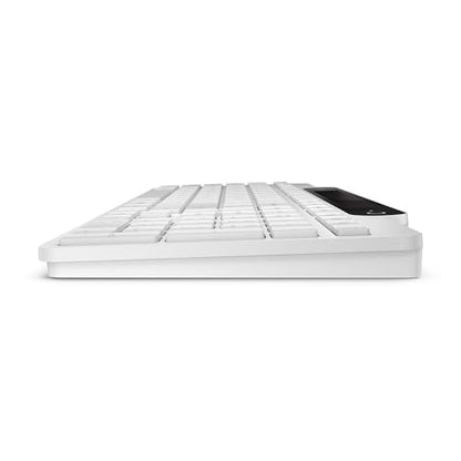 Lenovo 800 Self-Charging Bluetooth Keyboard, Uses Ambient Light for Charging, Bluetooth 5.1, Supports 3 Devices, Battery Free, Wireless, White - color: White
