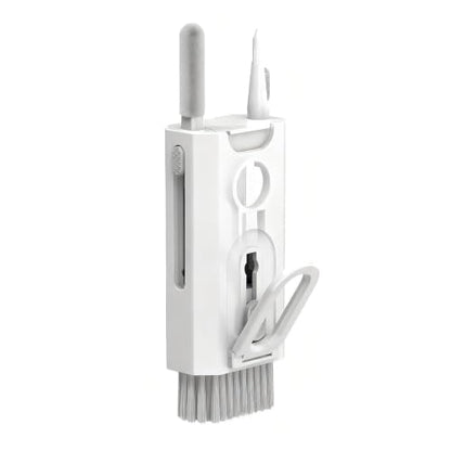 8-in-1 Electronics Cleaning Kit, Multifunctional Earphone Cleaning Pen with Soft Brush and Flocking Sponge for Wireless Earbuds Keyboard and Phone, White, 1 Pack - color: White