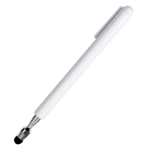 Universal Telescopic Stylus Pen for Touch Screens,Retractable Pointer Stick & Stylus with Special Flocking Tip,Extendable High Precision & Soft, Stylus Pen for Touch Screens (White) - color: White