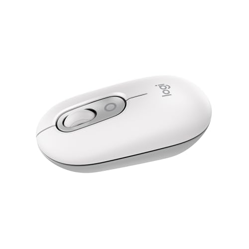 Logitech POP Mouse Compact and Portable Wireless Bluetooth Mouse- Off-White | Programmable buttons, quiet clicks, easy-switch between up to 3 devices, for laptop, tablet, and PC, portable design - color: Off White