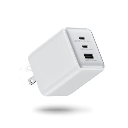 100W USB C Wall Charger, 3-Port PPS PD 3.0 Compact Foldable Wall Charger Block, Fast Power Adapter for MacBook Pro/Air, Dell XPS, iPad Pro, iPhone 17/16/15, Galaxy S25/S24, (White) - color: White