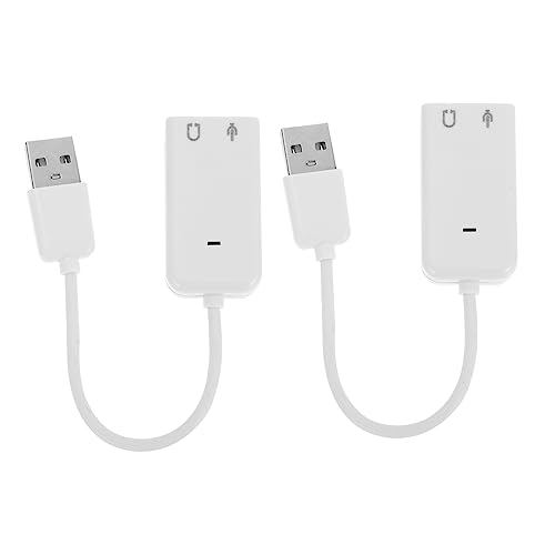 TEHAUX 2Pcs USB External Sound Card Adapter Independent Practical Audio Adapter for Laptop Plug and Sound Quality with Noise Reduction No Driver Required