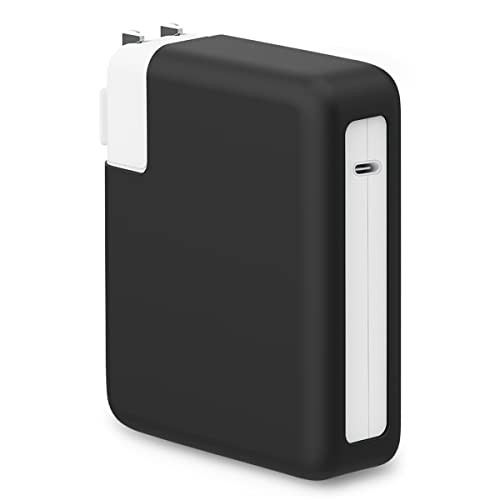MacBook Silicone Charger Cover Protector, Premium Grade for 16 inch 2023/2022/2021 Pro M3 M2 M1 (140W Adapter), Black - color: Black