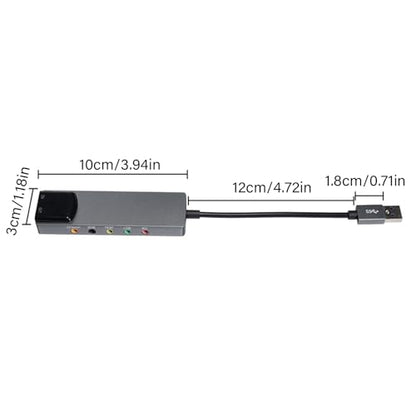 USB External Sound Card with SPDIF Digital Sound for 5.1 & 7.1 Surround Sound Systems, Aluminum Body - color: Gray