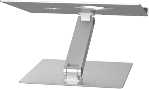 Durable Folding Adjustable Laptop & Tablet Holder - Non Slip Silver Aluminum Laptop Mount for 10" - 17" Laptops - Portable Laptop Stand Folds for Easy Storage