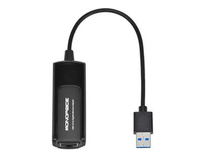 Monoprice USB 3.0 to Gigabit Ethernet Adapter, Supports 10/100/1000 Mbps Connections, Plug-N-Play, Compatible with Windows, MacOS, Linux, and Android Systems