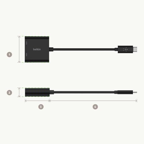 Belkin USB C to HDMI Adapter + USBC Charging Port to Charge While You Display, Supports 4K UHD Video, Passthrough Power up to 60W for Connected Devices, Compatible with MacBook, iPad, Windows - size: (Pack of 1), style: USB-C to HDMI + Charging