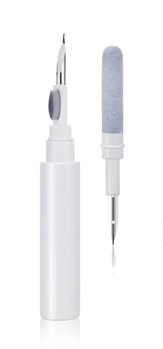 Cleaning Kit, Multi-Function Cleaning Pen for AirPods Pro 1/2/3, Earbuds Cleaner with Soft Brush & Flocking Sponge, for Keyboard, Laptop, Phone & Camera Lens (White)
