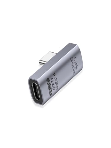 CableCreation 90Degree USB C Adapter, Right Angle USB C Adapter 40Gbps 240W | Male to Female Compatible with Steam Deck, ROG Ally, Switch, Notebook, PC, Tablet, Phone and More, Middle Angle - size: 1PCS, style: Middle Angle