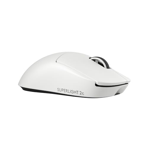 Logitech Pro X Superlight 2c Wireless Gaming Mouse 51g Compact - White | Compact mini size, symmetrical shape, <8 kHz polling, 44K DPI, PowerPlay charging, USB-C, 5 buttons, PC/Mac - color: White, size: Compact, style: Mouse