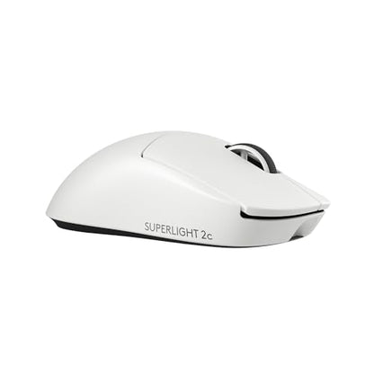 Logitech Pro X Superlight 2c Wireless Gaming Mouse 51g Compact - White | Compact mini size, symmetrical shape, <8 kHz polling, 44K DPI, PowerPlay charging, USB-C, 5 buttons, PC/Mac - color: White, size: Compact, style: Mouse