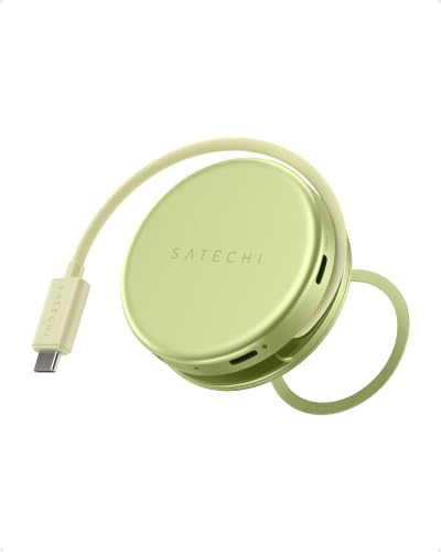 Satechi OntheGo 5-in-1 USB-C Hub, Multiport Adapter, 4K/60Hz HDMI, 60W PD Pass-Through Charging, SD Card Reader, USB-A & USB-C 5Gbps Data, Magnetic Mount for MacBook Neo/Air/Pro, iPad, Citrus - color: Citrus