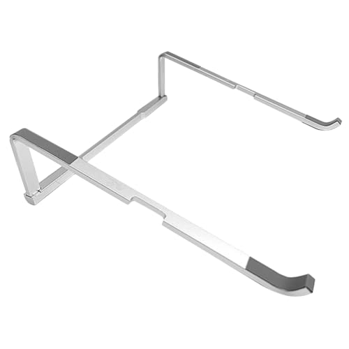 NUOBESTY Aluminum Laptop Desk Mount Stand with Non Slip Pads Foldable Portable Computer Holder for Home Office Workspace Silver Laptop Riser with Comfortable Viewing Angles