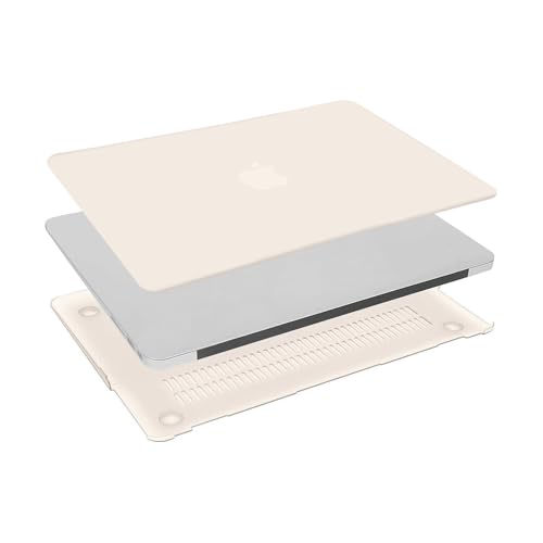 MOSISO Case Compatible with MacBook Air 13 inch A1369 A1466, Beige | Plastic Hard Shell & Keyboard Cover & Screen Protector Compatible with MacBook Air 13 (Older Version 2010 - end 2017) - color: Beige