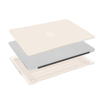 MOSISO Case Compatible with MacBook Air 13 inch A1369 A1466, Beige | Plastic Hard Shell & Keyboard Cover & Screen Protector Compatible with MacBook Air 13 (Older Version 2010 - end 2017) - color: Beige