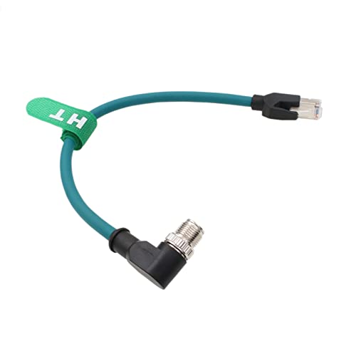 Ethernet Right Angle M12 8 Pin X-Coded RJ45 CAT-7e GigE High Speed Cable for Cognex Baumer Camera Sensor Switcher Router PLC 30cm - size: 30cm
