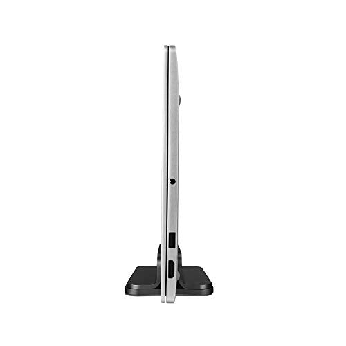 DrewChan Aluminum Vertical Stand with Adjustable Width Base, Fits All MacBook, Surface, Chromebook and Gaming Laptops (up to 17.3 inches), Black