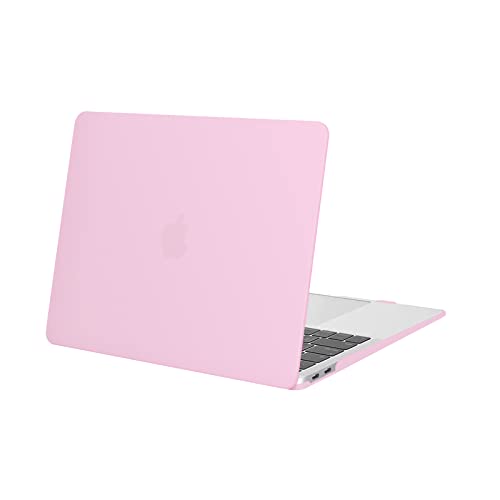 MOSISO Compatible with MacBook Air 13 inch Case M1 2022-2018 | Touch ID Plastic Hard Shell Cover Compatible with MacBook Air 13.3 inch Case, A2337 M1 A2179 A1932, Clear Pink - color: Clear Pink