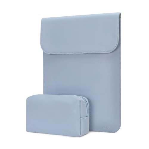 MOSISO Laptop Case 13.3 inch, 13-13.3 inch Laptop Sleeve Compatible with MacBook Neo 13 A18 Pro A3404 /Air 13/Pro 13/Pro 14 M5 M4 M3 M2 M1, Faux Suede Leather Case with Small Bag, Air Blue - color: Air Blue
