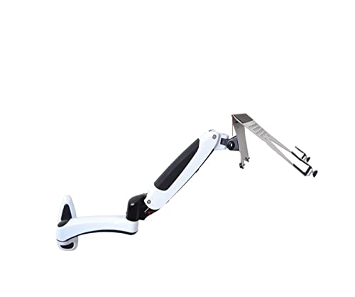 8KG GM112W-LP1 Full Motion Aluminum Gas Spring Dual Arm Laptop Wall Mounted Bracket Stand Grommet Hole Clamp Notebook Tray(DL-GM112W-LP1) - color: Dl-gm112w-lp1