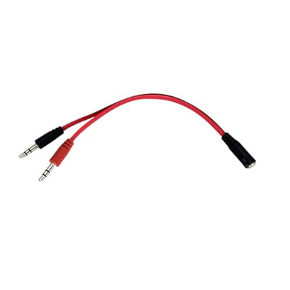 3.5MM Auditory Y Splitter Cable 20CM 1 Male/Female to 2 Male/Female for Headphones and Microphone Flat Wire Headsets Microphone - color: 2 male and 1 female