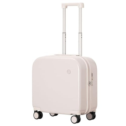 mixi Carry on Luggage, Suitcase with Spinner Wheels 16in Luggage Hardshell Lightweight Rolling Suitcases PC with Cover & TSA Lock, Off White（Slight Pink） - color: Off White(Slight Pink), size: 16in Carry on