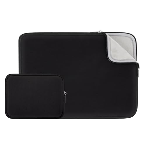 RAINYEAR 13.3 Inch Laptop Sleeve Carrying Case with Accessories Bag, Black | Protective Soft Fluffy Lining Portable Carrying Bag for 13.3 Inch Computer Chromebook 14 inch MacBook Pro/Max M1 M2 M3 M4 M5 - color: Black(upgraded Version), size: 13"-13.3"