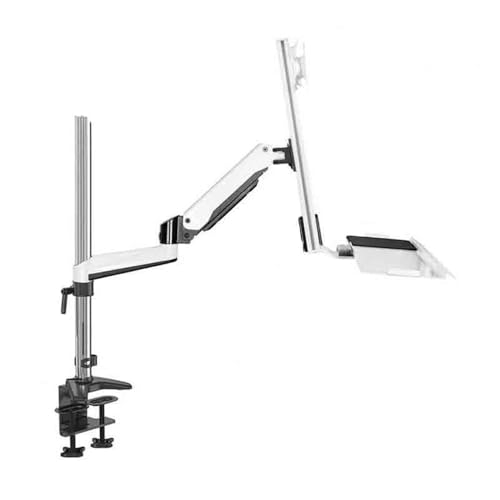 Monitor Stand Clamp Table Model Monitor Stand Arm Single Arm with Tray for 15-27 Inch Single Screen Monitor Stand Desk arm