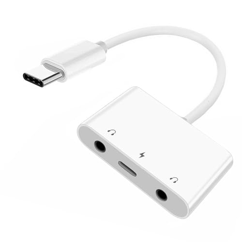 Type C USB-C to Dual 3.5mm Audio AUX & MIC Sound Card with PD Power Charge Adapter Compatible with Laptop Tablet Phone - style: Audio+Audio 3-in-1