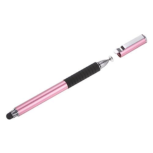MECCANIXITY 2 in 1 Stylus Pens for Touch Screens Universal Capacitive Stylus Pen with 4 Fiber & 2 Disc Tip for Tablets Cell Phones Laptops, Pink