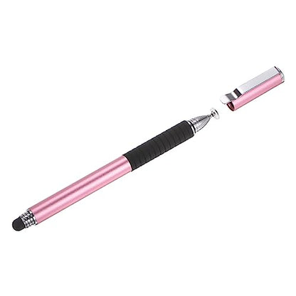 MECCANIXITY 2 in 1 Stylus Pens for Touch Screens Universal Capacitive Stylus Pen with 4 Fiber & 2 Disc Tip for Tablets Cell Phones Laptops, Pink