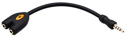 3.5mm Audio Headphone Y Splitter Cable 4-Pole 3.5mm AUX Male to 2 Port 3.5mm Female Headset Mic & Stereo Audio Y Splitter Cable for Earphone,for Smartphone, Samsung, LG, (17.5CM)(4Pole) - color: 4Pole