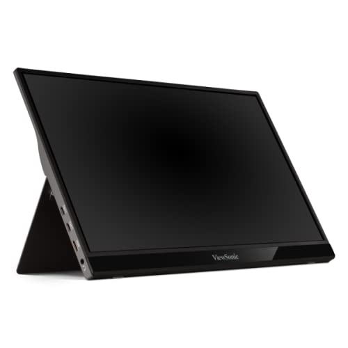 ViewSonic VG1655 15.6" 1080p Portable Monitor w/ 2 Way Powered 60W USB C, IPS, Eye Care, Dual Speakers, Built in Stand w/Cover (Renewed)