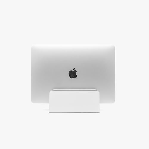Raico Verical Laptop Stand MacBook Walnut Wood Dual Laptop Vertical Setup Holder Stand (Matte White, Single Slot | Adjustable) - color: Matte White, size: Single Slot | Adjustable