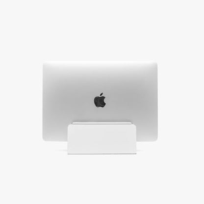 Raico Verical Laptop Stand MacBook Walnut Wood Dual Laptop Vertical Setup Holder Stand (Matte White, Single Slot | Adjustable) - color: Matte White, size: Single Slot | Adjustable