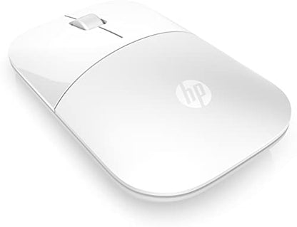 HP Z3700 Wireless Mouse, White, Slim, Multi-OS & Device Compatibility, 2.4 GHZ Connectivity, Multi-Surface Technology, Blue LED 1200 dpi Optical Sensor, Up to 16 Months Battery Life - color: White