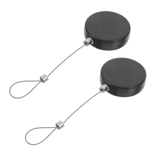 KALLORY 2pcs Retractable Anti-Theft Cable Lock Steel Security Rope Portable Locking Tether for Remote Controls Anti-Lost Cord Keeper for Laptops and TVs