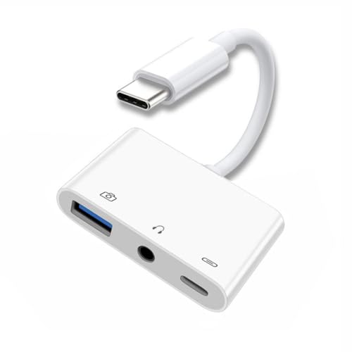 chenyang 3 in 1 USB C to 3.5mm Audio AUX & USB 2.0 Socket OTG Adapter with PD 15W Charge for Laptop Tablet Phone - style: 3.5mm/USB3.0 3-in-1