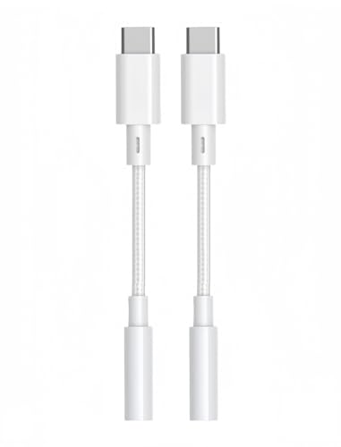 USB-C to 3.5mm Audio Headphone Adapter - Hi-Res 2 Pack Dongle with Mic & Volume Control - Woven Type-C to Aux Jack Cable Compatible with iPhone 17 16 15 Galaxy S26 S25 S24 S23 S22 Pixel iPad - size: 2Pack-NYLON