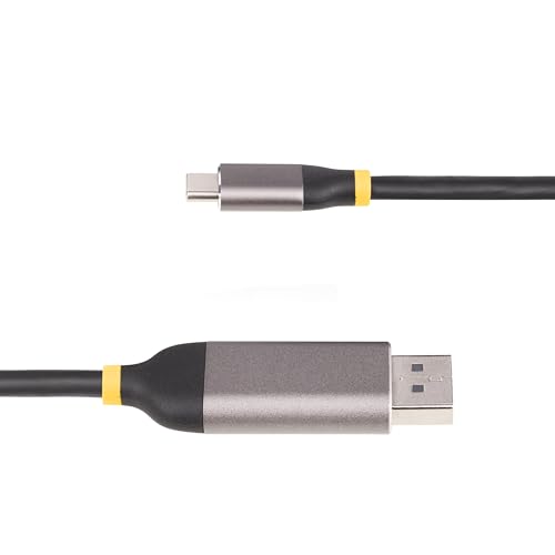 StarTech 10ft USB-C to DP 1.4 Cable, 8K 60Hz, HDR10 (142-USBC-DP-8K-10F) | 4K 144Hz, Active DP Converter, DSC, HBR3, 32.4Gbps, USB4 & Thunderbolt 3/4 Compatible, 3m, Latching DP