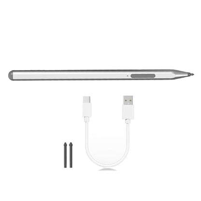 Styluses Pen Compatible for Go/Laptop/Book Featuring 1024Pressure Levels Replaceable Nibs Fast Charging Styluses - color: Silver