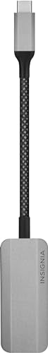 Insignia USB-C to Ethernet Adapter, Plug-and-Play Supports up to 1 Gbps High-Speed, Silver Black