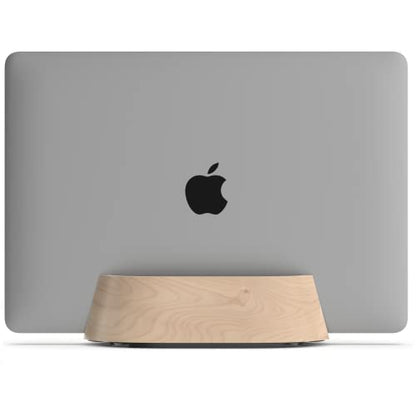 HumanCentric Vertical Laptop Stand in Maple Wood, Adjustable | Upright Adjustable Holder & Dock, Laptop Vertical Stand Fits MacBook Pro and Other Laptops .5" to 1.5", Clamshell Compatible - color: Maple Wood