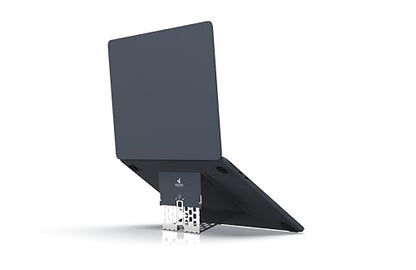 Paper-Thin Stand for MacBook, Laptop Riser, Slim Portable Ergonomic Ventilated Stand, 6 Adjustable Heights from 2.1" to 3.6", Compatible with Laptops Up to 18”, US Patented (Midnight) - color: Midnight