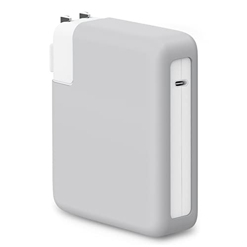 140W Soft Silicone Power Adapter Sleeve Case for 2021-2024 2026 MacBook Pro 16 inch M5 A3428 A3429 M4 A3403 A3186 M3 A2991 M2 A2780 M1 A2485 Charger Protective Cover (140W), Gray - color: Gray