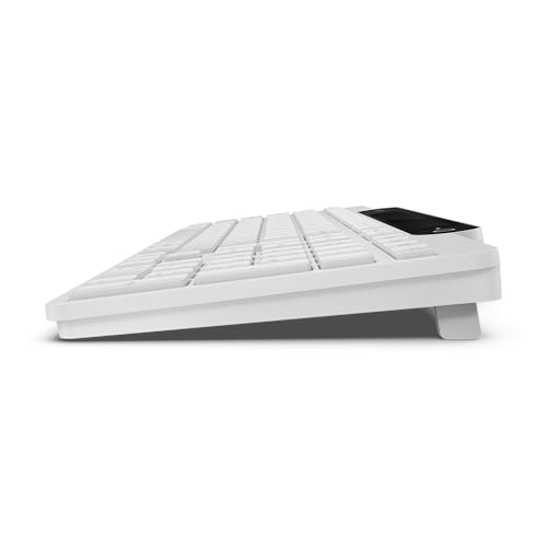 Lenovo 800 Self-Charging Bluetooth Keyboard, Uses Ambient Light for Charging, Bluetooth 5.1, Supports 3 Devices, Battery Free, Wireless, White - color: White